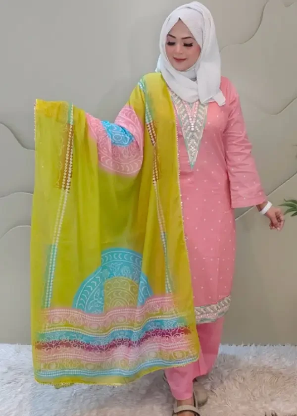 Badni ikkat (peach pink)