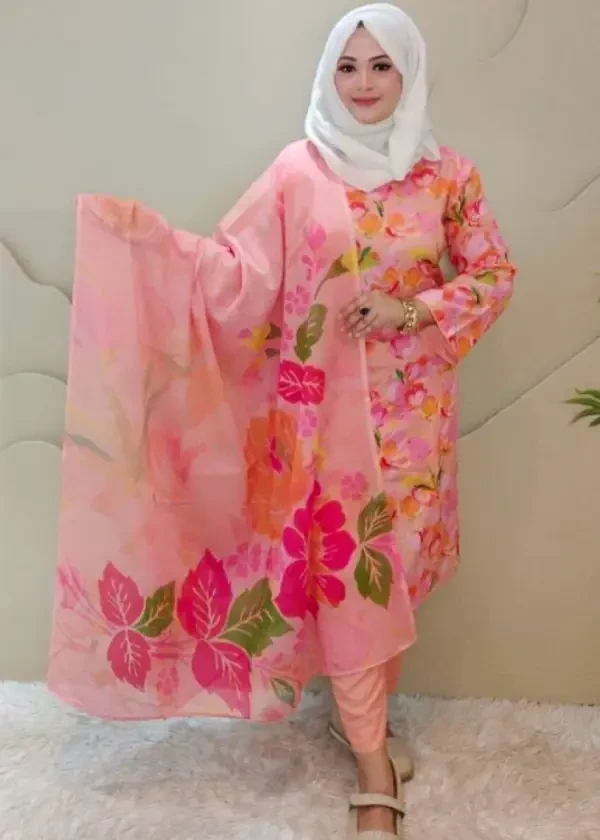 Swiss lawn pink blossom (...